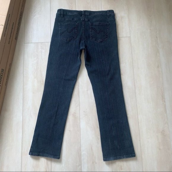 Gasoline Jeans Women’s Size 10 US‎ Black Striped Denim Straight Leg - Picture 7 of 11